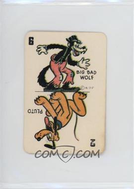 1946 Russell Games Disney Card Game - [Base] - Mickey Mouse Red Back #6-2 - Big Bad Wolf, Pluto