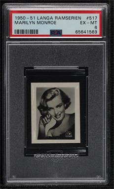 1950-51 Langa Ramserien Film Stars - [Base] #517 - Marilyn Monroe [PSA 6 EX‑MT]