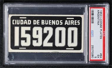 1953 Topps License Plates - [Base] #64 - Argentina [PSA 5 EX]