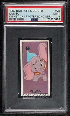1957 Barratt & Co Mickey's Sweet Cigarettes Disney Characters Series 2 - [Base] #28 - Dumbo [PSA 9 MINT]