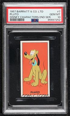 1957 Barratt & Co Mickey's Sweet Cigarettes Disney Characters Series 2 - [Base] #7 - Pluto [PSA 10 GEM MT]