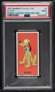 1957 Barratt & Co Mickey's Sweet Cigarettes Disney Characters Series 2 - [Base] #7 - Pluto [PSA 9 MINT]