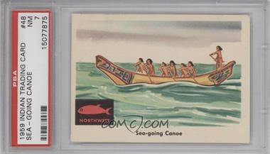 1959 Fleer Indian Trading Cards - [Base] #48 - Sea-going Canoe [PSA 7 NM]