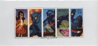 1960s Tetsujin 28 (Gigantor) Menko - [Base] #_NoN - Unknown Character, Tetsujin 28 (Gigantor) (5-Card Strip) [Poor to Fair]