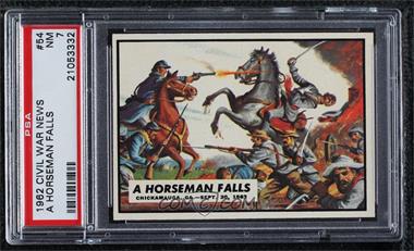 1962 Topps Civil War News - [Base] #54 - A Horseman Falls [PSA 7 NM]