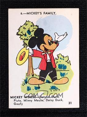 1964 Regina Confections Disney Happy Families - [Base] #31 - Mickey Mouse [Poor to Fair]