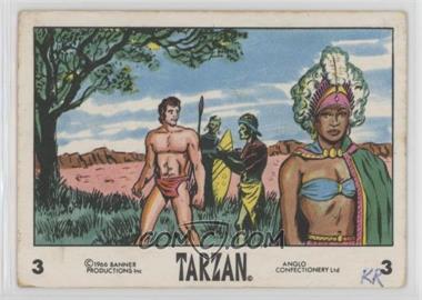1966 Anglo Confectionary Tarzan Cards - Food Issue [Base] #3 - Tarzan [Poor to Fair]