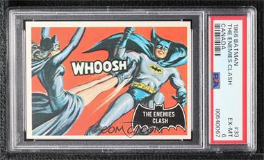 1966 O-Pee-Chee Batman Black Bat - [Base] #33 - The Enemies Clash [PSA 6 EX‑MT]
