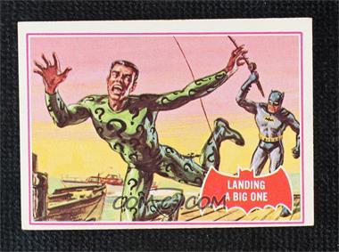 1966 Topps Batman A Series (Red Bat Logo) - [Base] #11A - Landing a Big One [Good to VG‑EX]