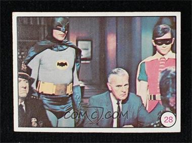 1966 Topps Batman Bat Laffs - [Base] #28.2 - Chief O'Hara, Batman, Commissioner Gordon, Robin (Movie Promo on Back) [Good to VG‑EX]
