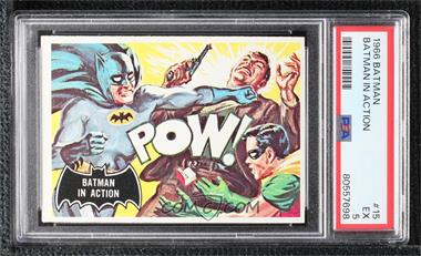 1966 Topps Batman Black Bat - [Base] #15 - Batman In Action [PSA 5 EX]