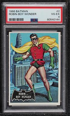 1966 Topps Batman Black Bat - [Base] #2 - Robin - Boy Wonder [PSA 4 VG‑EX]