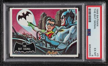 1966 Topps Batman Black Bat - [Base] #3 - The Bat Signal [PSA 6 EX‑MT]