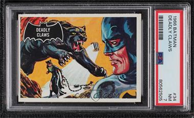 1966 Topps Batman Black Bat - [Base] #34 - Deadly Claws [PSA 7 NM]