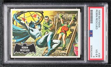 1966 Topps Batman Black Bat - [Base] #38 - Robin Rescued [PSA 4 VG‑EX]