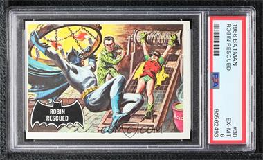 1966 Topps Batman Black Bat - [Base] #38 - Robin Rescued [PSA 6 EX‑MT]