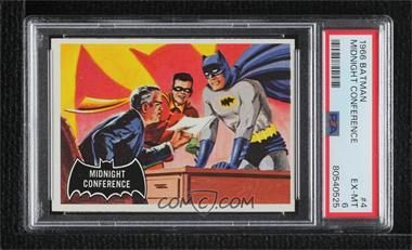 1966 Topps Batman Black Bat - [Base] #4 - Midnight Conference [PSA 6 EX‑MT]