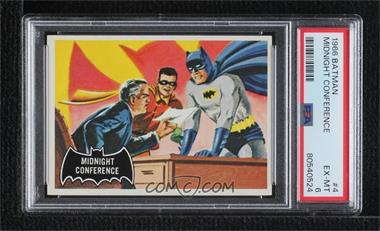 1966 Topps Batman Black Bat - [Base] #4 - Midnight Conference [PSA 6 EX‑MT]