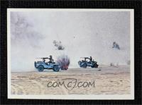 The jeeps raced across the desert…