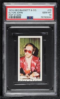 1974 Bassett Pop Stars - [Base] #10 - Elton John [PSA 10 GEM MT]