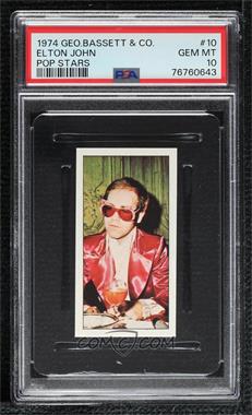 1974 Bassett Pop Stars - [Base] #10 - Elton John [PSA 10 GEM MT]