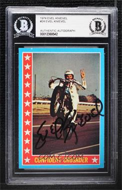 1974 Topps Evel Knievel - [Base] #24 - Confident Crusader [BAS BGS Authentic]