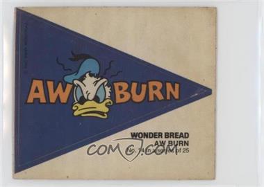 1976 Wonder Bread Disney Crazy - College Pennants #14 - Aw Burn (Donald Duck) [Poor to Fair]