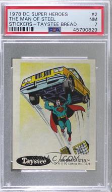 1978 DC Super Hero Stickers - Food Issue [Base] - Taystee #2 - The Man of Steel [PSA 7 NM]