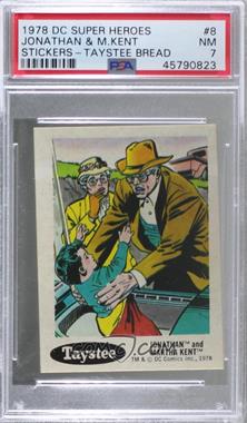 1978 DC Super Hero Stickers - Food Issue [Base] - Taystee #8 - Jonathan and Martha Kent [PSA 7 NM]