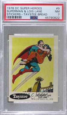 1978 DC Super Hero Stickers - Food Issue [Base] - Taystee #9 - Superman and Lois Lane [PSA 7 NM]