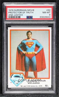 1978 Topps Superman The Movie - [Base] #62 - Protector of Truth and Justice [PSA 8 NM‑MT]