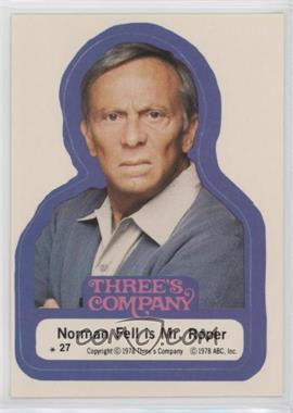 1978 Topps Three's Company - Stickers #27 - Normal Fell is Mr. Roper