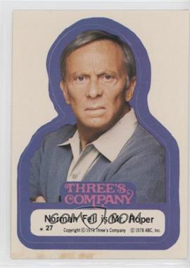 1978 Topps Three's Company - Stickers #27 - Normal Fell is Mr. Roper