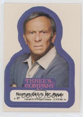 1978 Topps Three's Company - Stickers #27 - Normal Fell is Mr. Roper