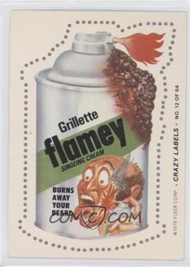 1979 Fleer Crazy Labels - [Base] #12 - Grillette Flamey (Chopped Steak Back)