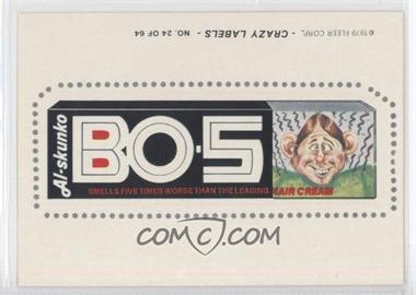 1979 Fleer Crazy Labels - [Base] #24 - Al-Sunko BO-5 (Lowbrow Back)