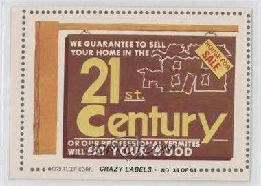 1979 Fleer Crazy Labels - [Base] #34 - 21st. Century (Colorots Bleech Back)