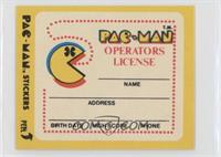 Pac-Man Operators License (With Eyes)