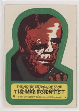1980 Topps Creature Feature You'll Die Laughing - Monster Hall of Fame/Movie Posters Stickers #6 - The Mad Scientist