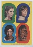 Princess Leia, Luke Skywalker, Han Solo, Chewbacca