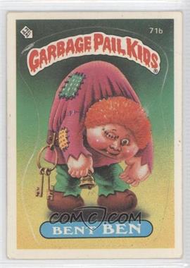 1985 Topps Garbage Pail Kids Series 2 - [Base] #71b.1 - Bent Ben (Jolted Joe Puzzle Back)