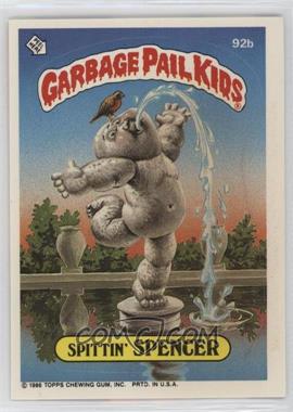 1986 Topps Garbage Pail Kids Series 3 - [Base] #92b.1 - Spittin' Spencer (Copyright on Front)