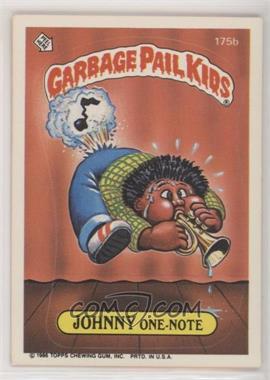1986 Topps Garbage Pail Kids Series 5 - [Base] #175b.1 - Johnny One-note (faceless puzzle back)