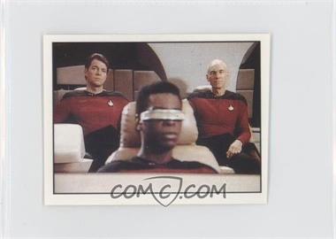 1987 Panini Star Trek The Next Generation Stickers - [Base] #96 - Picard and Riker seated on bridge, LaForge at the helm