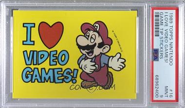 1989 Topps Nintendo - Stickers #16 - I <3 Video Games! [PSA 9 MINT]