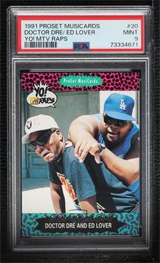 1991 Pro Set MusiCards Yo! MTV Raps - [Base] #20 - Doctor Dre and Ed Lover [PSA 9 MINT]