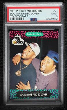 1991 Pro Set MusiCards Yo! MTV Raps - [Base] #21 - Doctor Dre and Ed Lover [PSA 9 MINT]