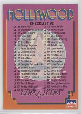 1991 Starline Hollywood Walk of Fame - [Base] #249 - Checklist - Cards 85-168