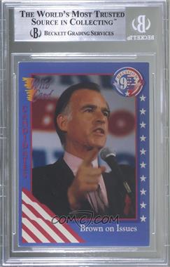1992 Wild Card Decision '92 - [Base] #15 - Jerry Brown [BAS Beckett Auth Sticker]