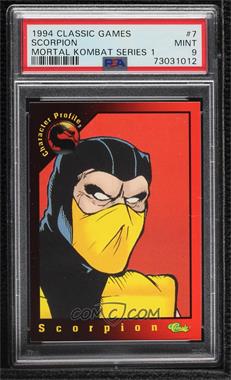 1994 Classic Mortal Kombat - [Base] #7 - Character Profile - Scorpion [PSA 9 MINT]